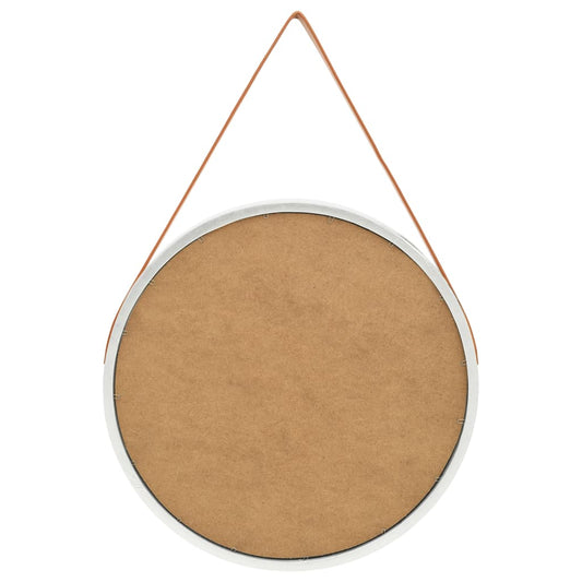 NNEVL Wall Mirror with Strap 60 cm Silver-1