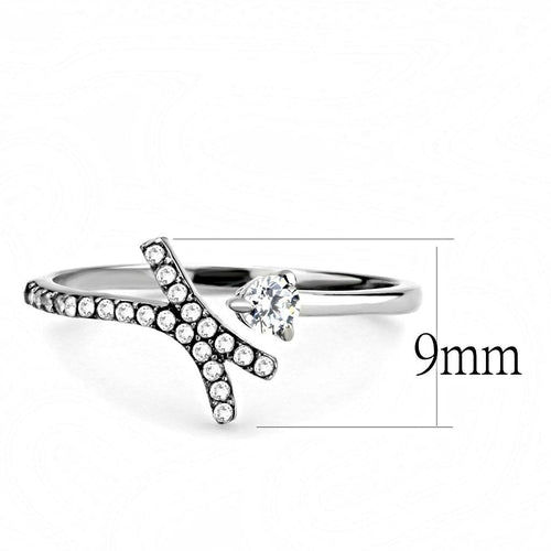 DA145 Polished Stainless Steel Ring – AAA Grade CZ