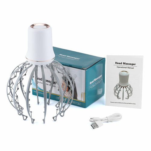 Electric Octopus Claw Scalp Massager – USB Rechargeable Stress Relief