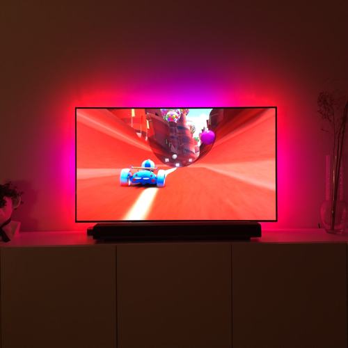 LED TV Mood Light – USB Backlight Strip with Remote, 16 Colours