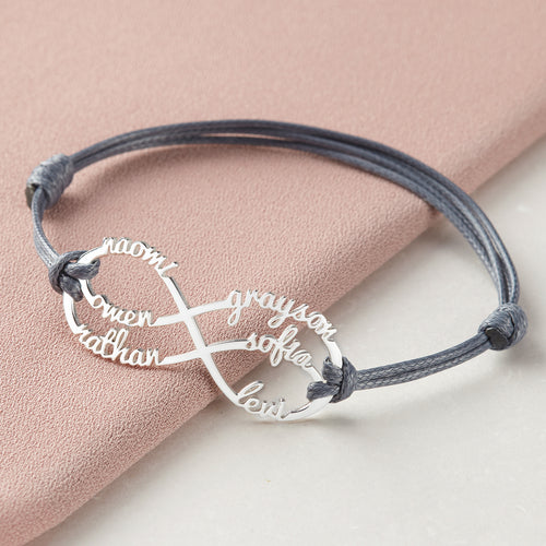 Personalised Mum Bracelet with Kids' Names – Infinity Jewellery Gift