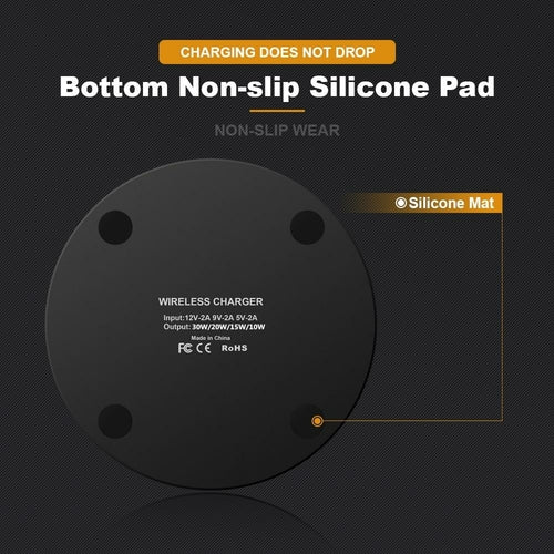Dragon W9 30W Fast Wireless Charging Pad – Qi Compatible