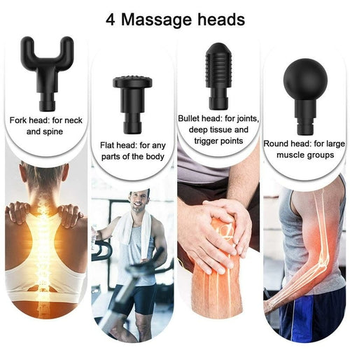 30-Speed Handheld Massager – 6 Interchangeable Heads, Premium Relief