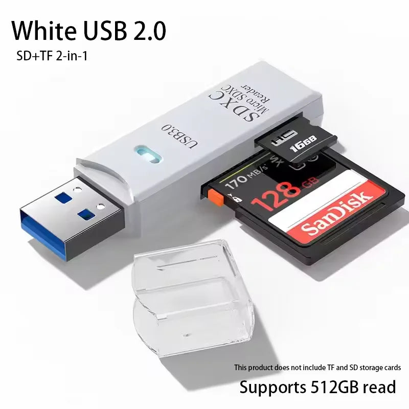 2-in-1 USB 3.0 Card Reader – MiniSD, TF & Flash Drive