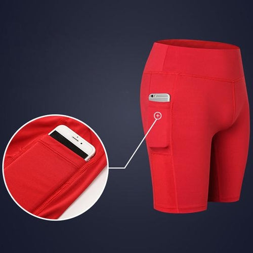 All-Season Yoga Shorts with Phone Pocket – Stretchable Activewear