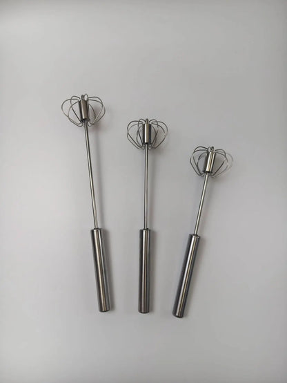 Stainless Steel Semi-Auto Egg Beater & Baking Whisk