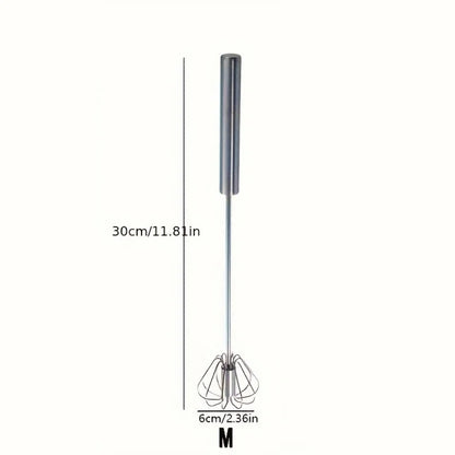 Stainless Steel Semi-Auto Egg Beater & Baking Whisk