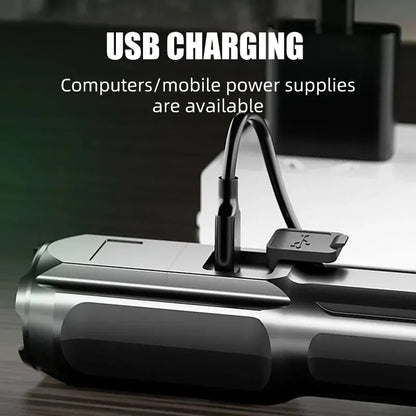 100,000 Lumen Rechargeable LED Flashlight – Waterproof Zoom Torch