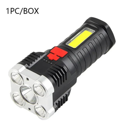 Rechargeable High-Power Flashlight with Side Light – 3 Modes