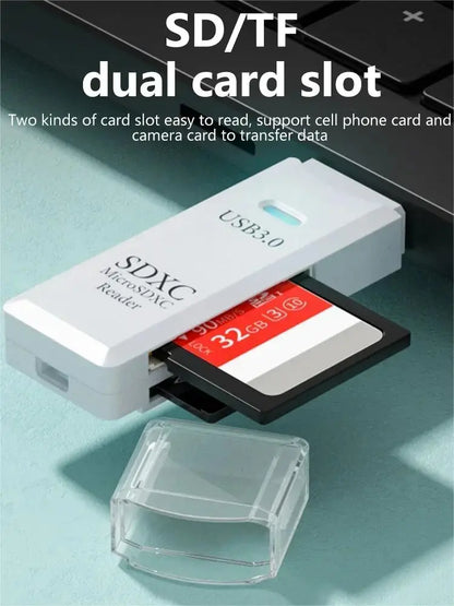 2-in-1 USB 3.0 Card Reader – MiniSD, TF & Flash Drive