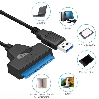 SATA to USB 3.0 Adapter Cable – For 2.5" HDD & SSD