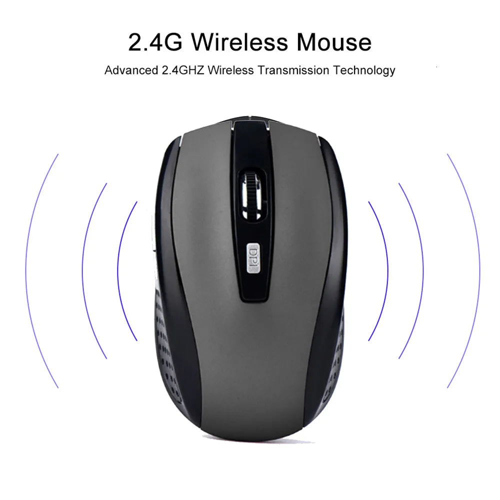 2.4G Slim Wireless Mouse – Silent, 1600 DPI, Mac & PC
