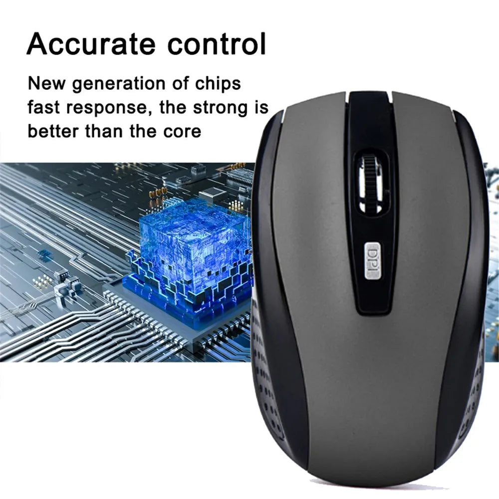 2.4G Slim Wireless Mouse – Silent, 1600 DPI, Mac & PC