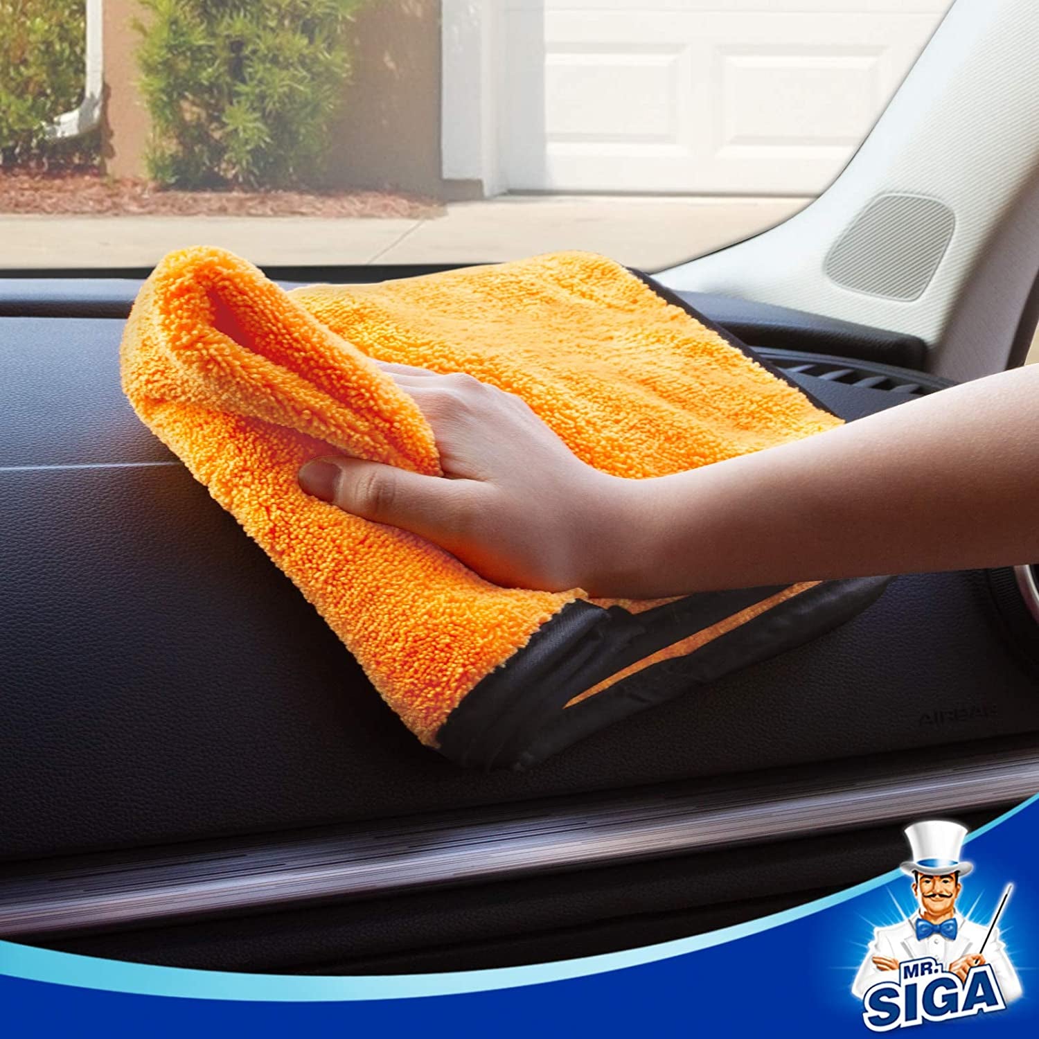 Professional Premium Microfiber Towels for Household Cleaning and Automotive Detailing, Dual-Sided, Gold, 15.7 x 23.6 Inches, Set of 6