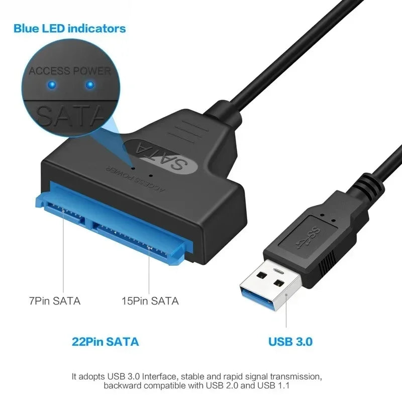SATA to USB 3.0 Adapter Cable – For 2.5" HDD & SSD