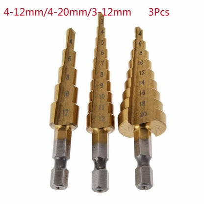 5-Piece HSS Cobalt Step Drill Bit Set – 50 Sizes, Multiple Hole