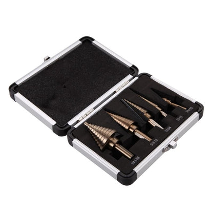 5-Piece HSS Cobalt Step Drill Bit Set – 50 Sizes, Multiple Hole