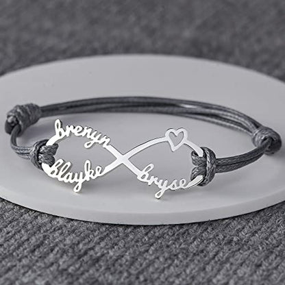 Personalised Mum Bracelet with Kids' Names – Infinity Jewellery Gift