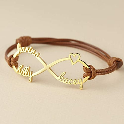 Personalised Mum Bracelet with Kids' Names – Infinity Jewellery Gift