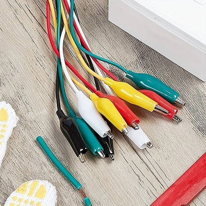 10-Pack Alligator Clip Test Leads – 46cm Double-Ended Crocodile Clips