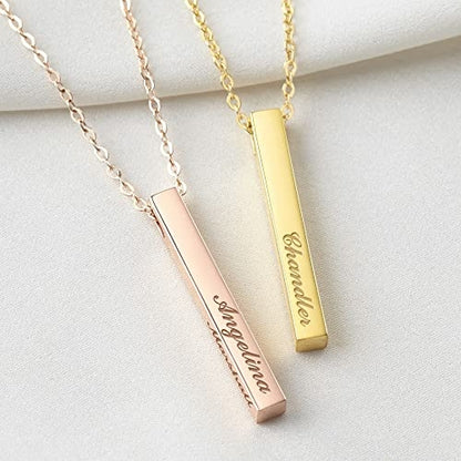 Personalised Mother Necklace – 4 Side Bar with Kids’ Names
