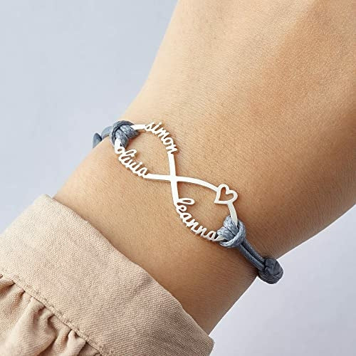 Personalised Mum Bracelet with Kids' Names – Infinity Jewellery Gift