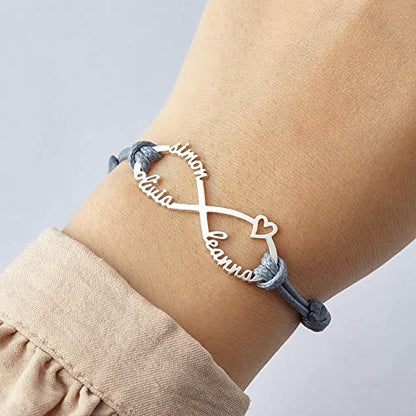 Personalised Mum Bracelet with Kids' Names – Infinity Jewellery Gift
