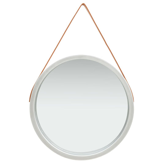 NNEVL Wall Mirror with Strap 60 cm Silver-0