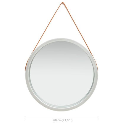 NNEVL Wall Mirror with Strap 60 cm Silver-4
