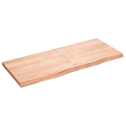 NNEVL Table Top Light Brown 120x50x4 cm Treated Solid Wood Oak-1