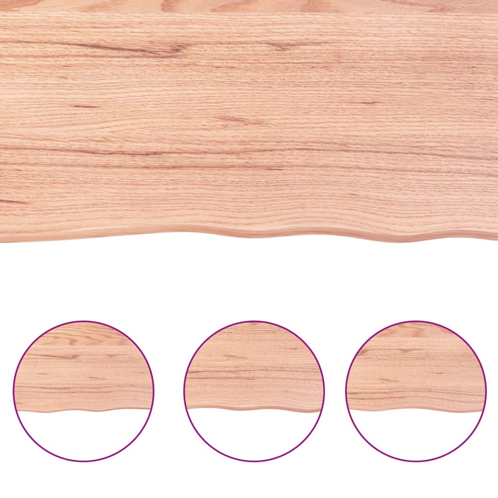 NNEVL Table Top Light Brown 120x50x4 cm Treated Solid Wood Oak-4