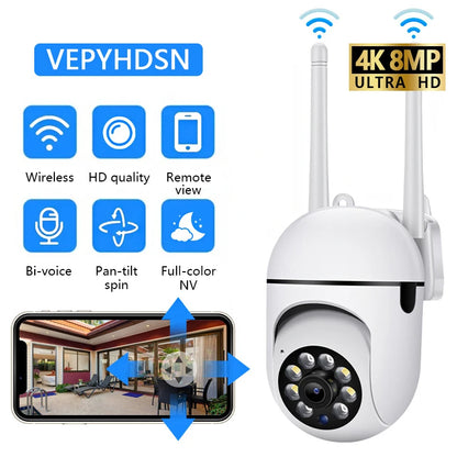 8MP WiFi PTZ Security Camera – 4X Zoom, Night Vision & Two-Way Audio