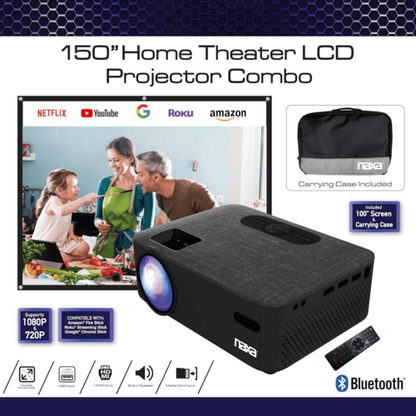 Naxa 150" Home Theater LCD Projector Combo – Refurbished