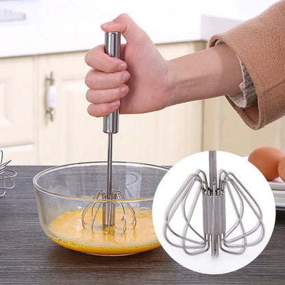 Stainless Steel Semi-Auto Egg Beater & Baking Whisk