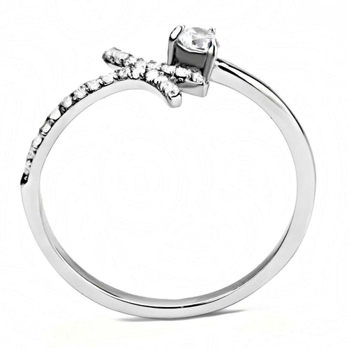DA145 Polished Stainless Steel Ring – AAA Grade CZ