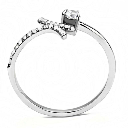 DA145 Polished Stainless Steel Ring – AAA Grade CZ