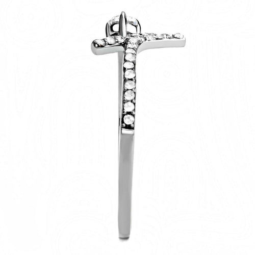 DA145 Polished Stainless Steel Ring – AAA Grade CZ