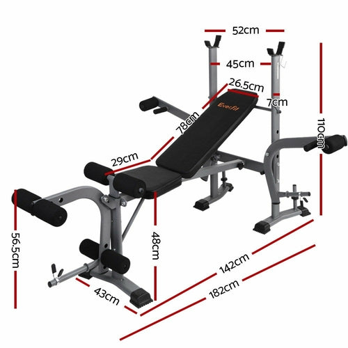 7-in-1 Adjustable Weight Bench – 200kg Capacity Home Gym Multi Station