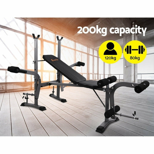 7-in-1 Adjustable Weight Bench – 200kg Capacity Home Gym Multi Station
