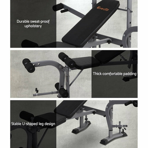 7-in-1 Adjustable Weight Bench – 200kg Capacity Home Gym Multi Station
