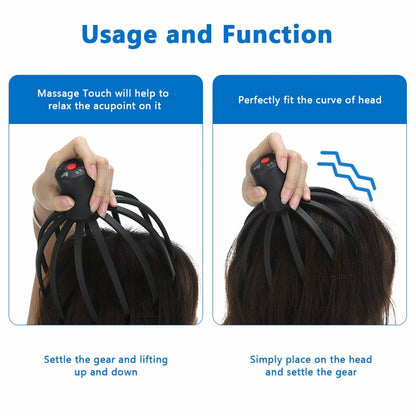 Electric Octopus Claw Scalp Massager – USB Rechargeable Stress Relief