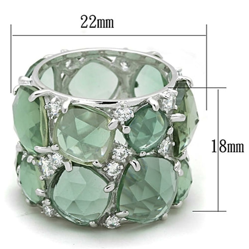 LOS764 Rhodium-Plated 925 Sterling Silver Ring with Synthetic Stone