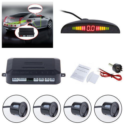 Universal Car LED Parking Sensor System – 4-Sensor Reverse Aid