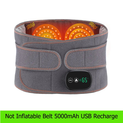 Heat Therapy Lumbar Back Brace – Vibrating Waist Massager Belt