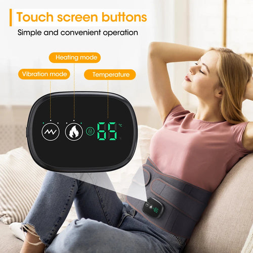 Heat Therapy Lumbar Back Brace – Vibrating Waist Massager Belt