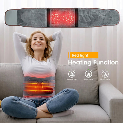 Heat Therapy Lumbar Back Brace – Vibrating Waist Massager Belt