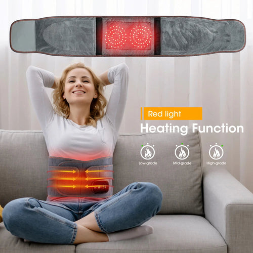 Heat Therapy Lumbar Back Brace – Vibrating Waist Massager Belt