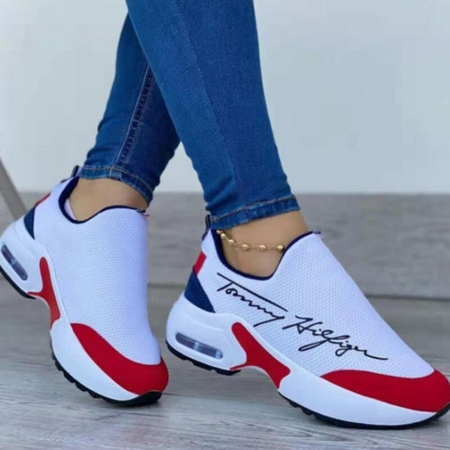 Women's Casual Breathable Flat Sneakers – Lightweight Walking Shoes