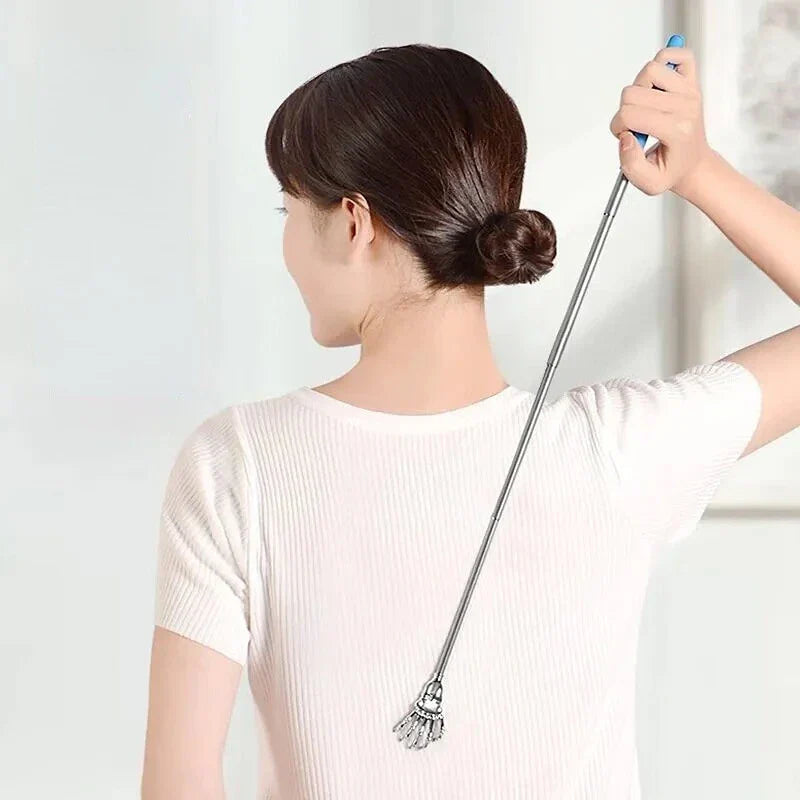 Telescopic Back Scratcher – Extendable Stainless Steel Claw for Itch Relief & Massage