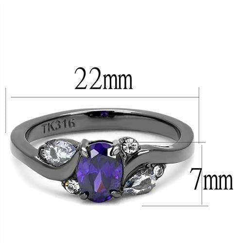 IP Light Black Stainless Steel Ring – AAA Grade (TK3169)